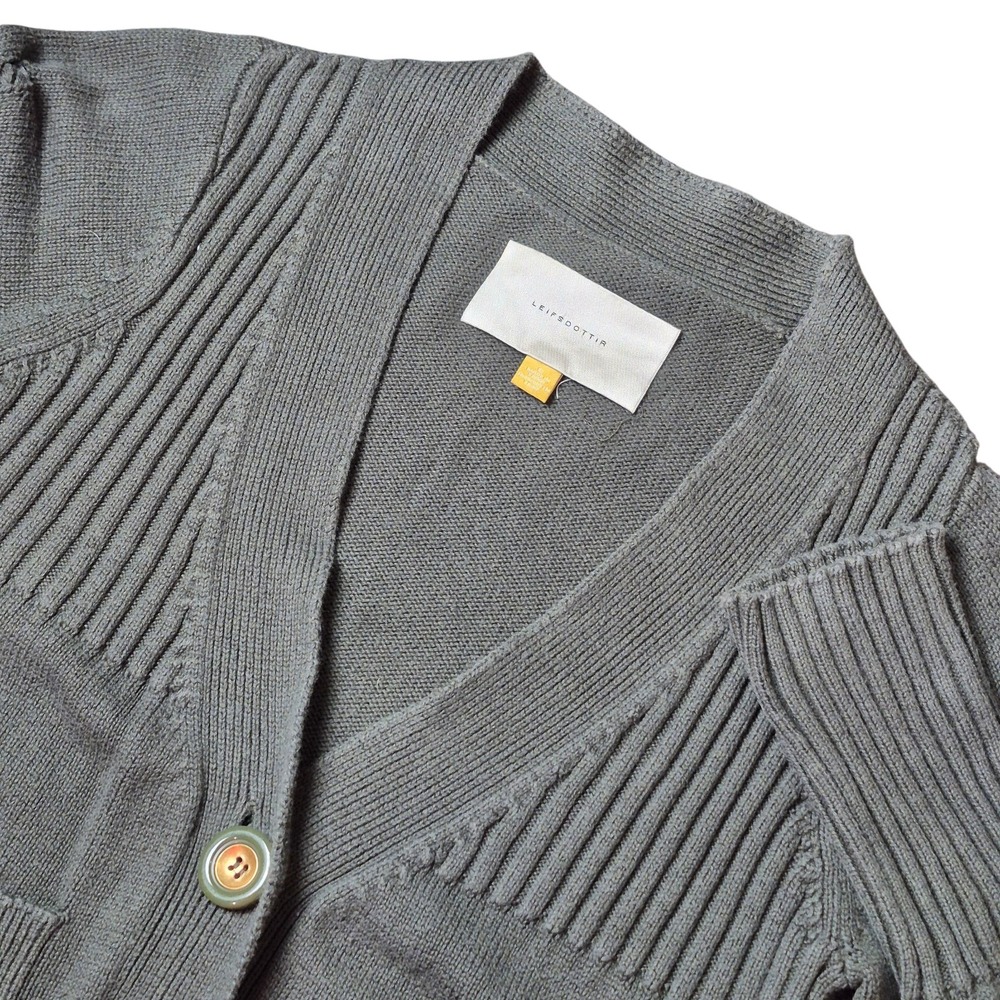 Leifsdottir Women's S Cotton Cashmere Button‎ Front Long Cardigan Sweater